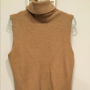 Brown, cowl neck, sweater vest!